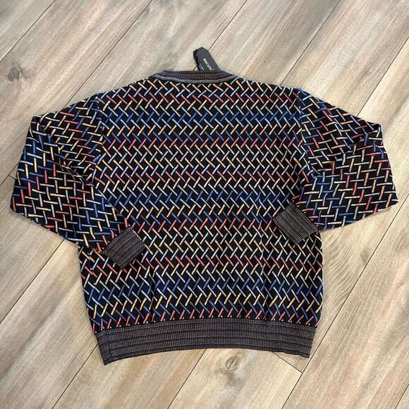Riscatto Multi-Colored‎ Pattern Casual Crewneck Sweater Men Medium- NWT - Picture 5 of 5